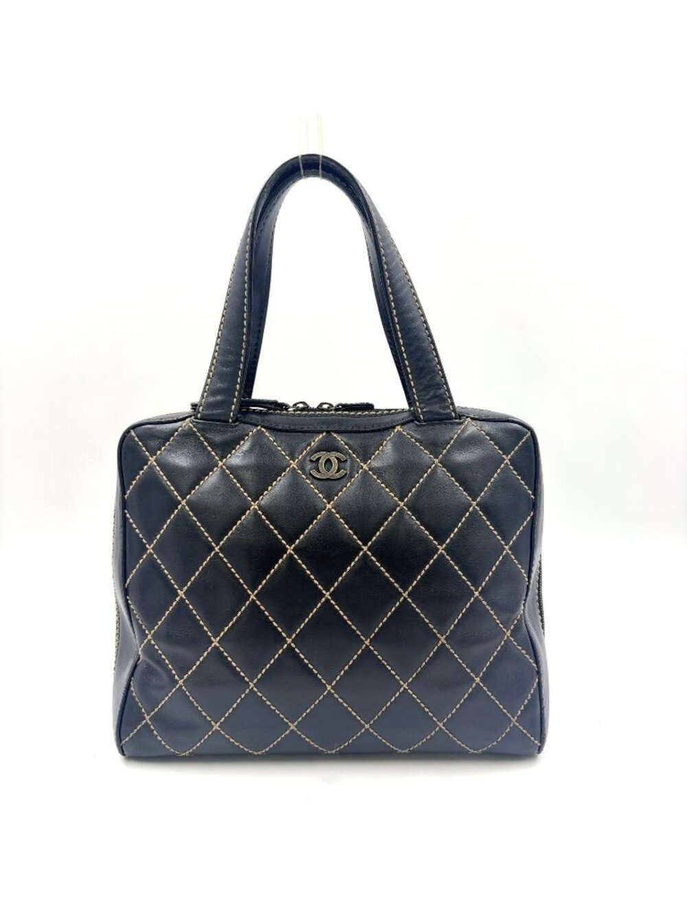 Chanel Wild Stitch Calfskin Black Handbag Gold